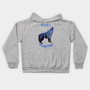 Just A Girl Who Loves Wolves Animals Nature Lovers Kids Hoodie